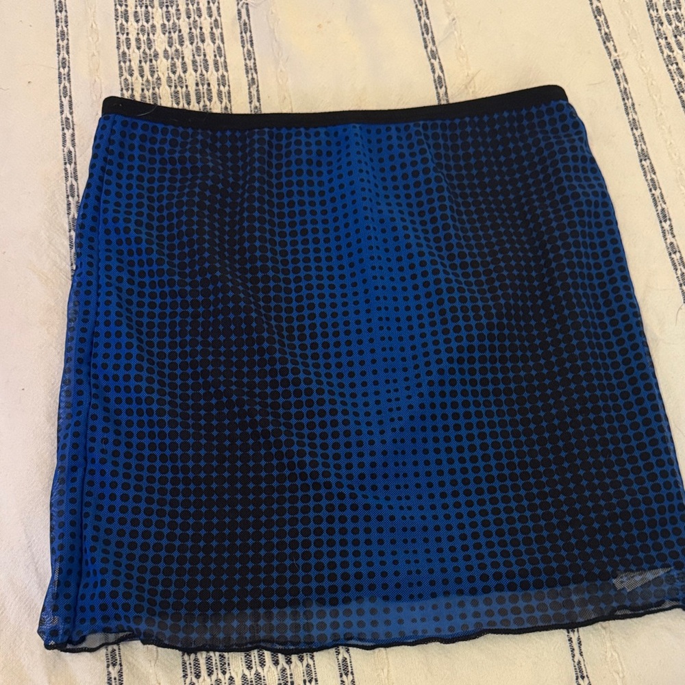 Edikted Blue and Black Mini Skirt
